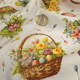 Tessuto per Tovaglie con abbassamento H 160 cm - GIARDINO DI PASQUA/FIOCCHI ROSA