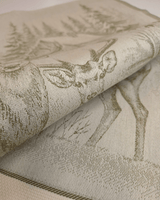 Asciugapiatti da ricamo in puro cotone - CERVI VERDE