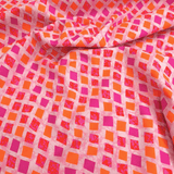 Cotone Americano H 110 cm - ROMBI ROSA/ARANCIO