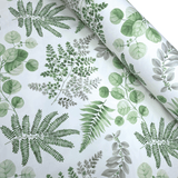Cotone Fondo Panama H 280 cm - SINFONIA DI FOGLIE/VERDE