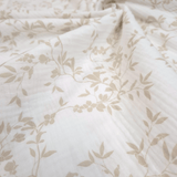 Mussola di Cotone Doppia Garza H 140 cm - RAMI BEIGE/LATTE