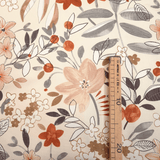 Tessuto antimacchia H 140 cm - FANTASIA FLOREALE MATTONE