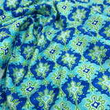 Cotone Americano H 110 cm - ARABESCO BLU/VERDE