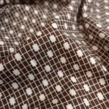 Cotone Americano H 110 cm - RETICOLO BIANCO/MARRONE