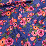 Cotone Americano H 110 cm - FIORI PRIMAVERA/VIOLA