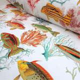 Tessuto no stiro H 160 cm - PESCI E CORALLI