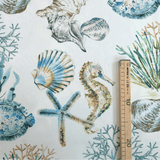 Fonds Digital Coton Panama H 140 cm - CORAL REEF