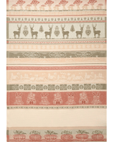 Asciugapiatti da ricamo in puro cotone - FANTASIA NATALIZIA VERDE/ARANCIO