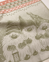 Asciugapiatti da ricamo in puro cotone - GNOMI VERDE