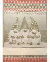 Asciugapiatti da ricamo in puro cotone - GNOMI VERDE