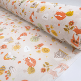Tessuto Cotone H 140 cm - VOLPINE IN GIARDINO