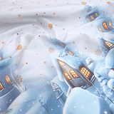 Tessuto per Tovaglie con abbassamento H 160 cm - GNOMI TRA LE NUVOLE/AZZURRO