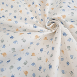 Piquet millerighe con stampa digitale H 150 cm - ANIMALETTI/AZZURRO