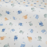 Piquet millerighe con stampa digitale H 150 cm - ANIMALETTI/AZZURRO