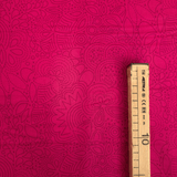 Cotone Americano H 110 cm - FIORI STILIZZATI/FUCSIA