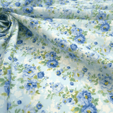 Tessuto Cotone Digital H 150 cm - ROSELLINE/AZZURRO