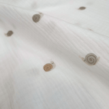 Mussola di Cotone Doppia Garza H 140 cm - CHIOCCIOLE/LATTE