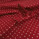 Cotone Americano H 110 cm - POIS BIANCHI/ROSSO SCURO