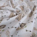 Piquet millerighe con stampa digitale H 150 cm - LEO E LA SUA TRIBU'/GRIGIO