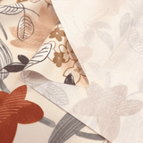 Tessuto antimacchia H 140 cm - FANTASIA FLOREALE MATTONE