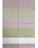 Asciugapiatti da ricamo in puro cotone - FANTASIA LILLA/VERDE