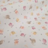 Piquet millerighe con stampa digitale H 150 cm - ANIMALETTI/ROSA