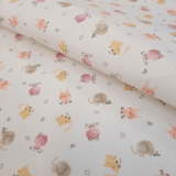 Piquet millerighe con stampa digitale H 150 cm - ANIMALETTI/ROSA