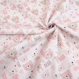 Piquet millerighe con stampa digitale H 150 cm - TEDDY BEAR/ROSA