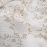 Mussola di Cotone Doppia Garza H 140 cm - RAMI BEIGE/LATTE