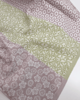 Asciugapiatti da ricamo in puro cotone - FANTASIA LILLA/VERDE