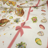 Tessuto per Tovaglie con abbassamento H 160 cm - GIARDINO DI PASQUA/FIOCCHI ROSA
