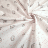 Piquet millerighe con stampa digitale H 150 cm - ELEFANTINI/POIS ROSA