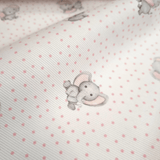 Piquet millerighe con stampa digitale H 150 cm - ELEFANTINI/POIS ROSA