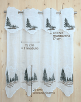 Tenda a vetro ricamata - BOSCO DI MONTAGNA
