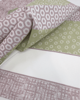 Asciugapiatti da ricamo in puro cotone - FANTASIA LILLA/VERDE