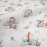 Piquet millerighe con stampa digitale H 150 cm - AVIATORI/AZZURRO