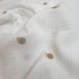 Mussola di Cotone Doppia Garza H 140 cm - CHIOCCIOLE/LATTE