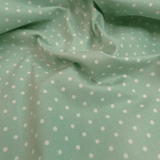 Cotone Americano H 110 cm - POIS BIANCHI/MENTA CHIARO