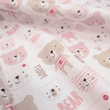 Piquet millerighe con stampa digitale H 150 cm - TEDDY BEAR/ROSA