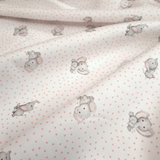 Piquet millerighe con stampa digitale H 150 cm - ELEFANTINI/POIS ROSA