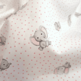 Piquet millerighe con stampa digitale H 150 cm - ELEFANTINI/POIS ROSA