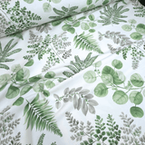 Cotone Fondo Panama H 280 cm - SINFONIA DI FOGLIE/VERDE