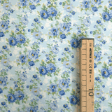 Tessuto Cotone Digital H 150 cm - ROSELLINE/AZZURRO
