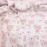 Piquet millerighe con stampa digitale H 150 cm - TEDDY BEAR/ROSA