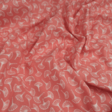 Coton Fantaisie - FLEURS ROSE FONCÉ - coupe minimum ou multiples de 25 x 290 cm