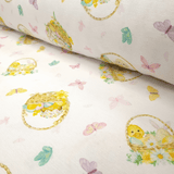 Fond numérique Panama en coton mélangé H 280 cm - PANIERS DE PÂQUES/PAPILLONS