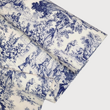 Tissu Toile de Jouy H 280 cm - BLEU/ECRU