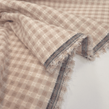Tessuto Cotone H 140 cm - QUADRETTO BEIGE