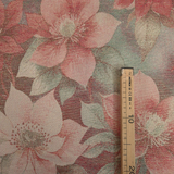 Tessuto Arredo H 210 cm - FIORI DI NATALE ROSSI/LUREX ORO