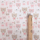 Piquet millerighe con stampa digitale H 150 cm - TEDDY BEAR/ROSA
